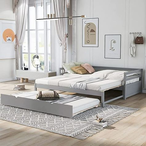 Twin Bed Couch Guest Room, Queen Size Corner Daybed, Full Size Daybed Without Trundle, Queen Bed Into Dyi Daybed, Bed With Living Room Under, Ikea Grey Day Bed, Ikea Hemnes Grey Daybed Styling, Daybed With Twin Mattress, Twin Beds For Small Spaces