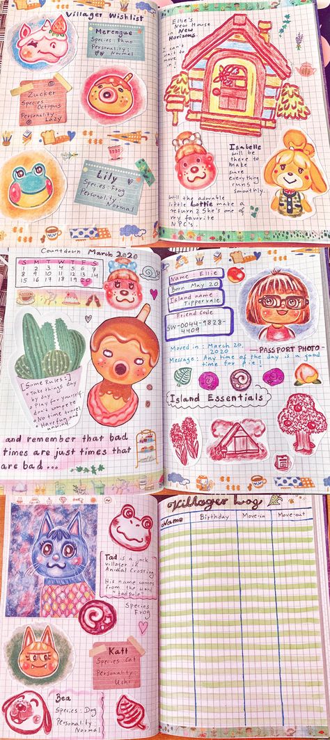 Animal Crossing Scrapbook, Animal Crossing Bujo, Video Game Journal, Animal Crossing Journal, Acnh Drawing, Acnh Journal, Bullet Journal Japan, Bullet Journal Banner, Animal Crossing Fan Art