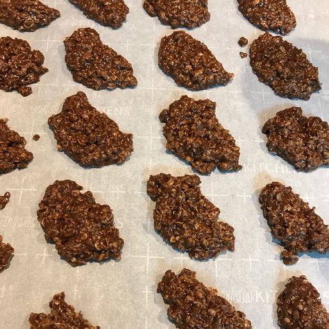 Unbaked Chocolate Oatmeal Cookies Unbaked Chocolate Oatmeal Cookies, Unbaked Cookies Recipe, Unbaked Cookies, Preacher Cookies, Old Fashioned Oatmeal Cookies, Chocolate Coconut Cookies, Chocolate Oatmeal Cookies, Honey Cookies, Baking Recipes Cookies