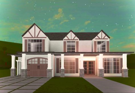 bloxburg house farmhouse medium size exterior inspo <3 Bloxburg Farmhouse, Bloxburg Houses, House Farmhouse, Farmhouse Aesthetic, Bloxburg House, Medium Size, Farmhouse, Exterior