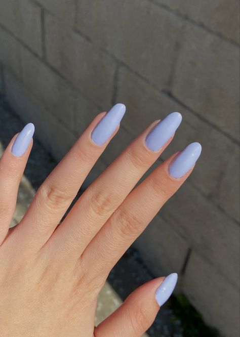 Gel Nails Periwinkle, Cornflower Nails, Light Periwinkle Nails, Light Blue Purple Nails, Perry Winkle Nails, Blueish Purple Nails, Light Pastel Nails, Simple March Nails, Perrywinkle Nails