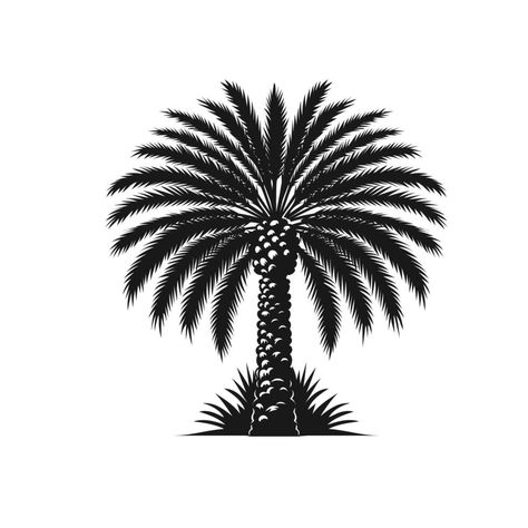 date palm trees Hand drawn vector Palm Dates Logo Design, Palm Tree Icon, Dates Tree, Palm Tree Vector, Jaali Design, Date Palm, School Murals, Tree Saw, Tree Graphic