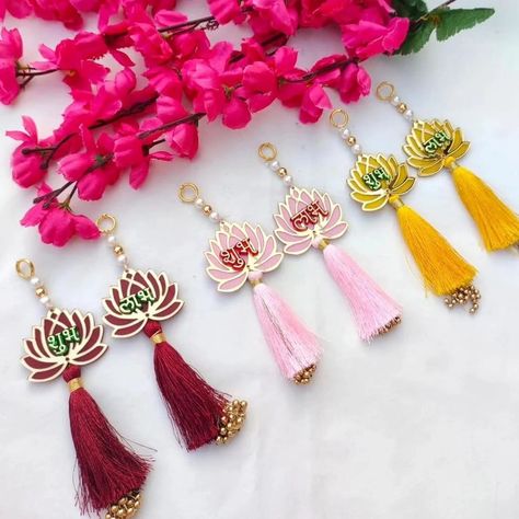 Lotus shubh labh with tassels Hangings DM us for more details or WhatsApp us on 9867422790 Wedding Wall Decor, Temple Door, Door Hangings, Temple Decor, Stage Decor, Indian Gifts, Diwali Diy, Wedding Wall Decorations, Diwali Decoration