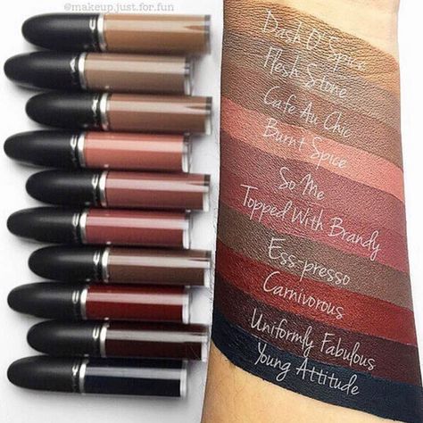 Mac's Burnt Spice 💋 - allamandeux - Dayre Mac Liquid Lipstick Swatches, Mac Liquid Lipstick, Mac Makeup Looks, Liquid Lipstick Swatches, Mac Lipgloss, Beautiful Lipstick, Beauty Corner, Lipstick Swatches, Lip Products