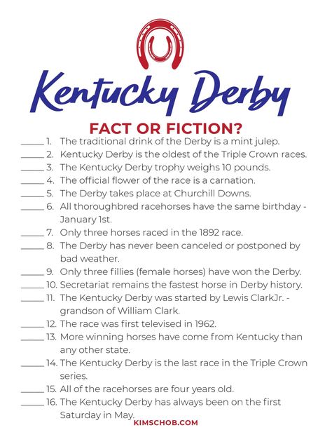 Kentucky Derby Roses, Derby Day Games, Kentucky Derby Activities For Seniors, Free Kentucky Derby Printables, Derby Games For Adults, Kentucky Derby Prizes, Kentucky Derby Betting Ideas, Kentucky Derby Activities For Kids, Kentucky Derby Party Ideas Games