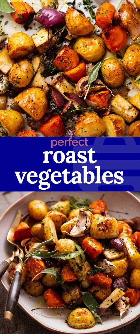 Roasted Mixed Vegetables, Best Roasted Vegetables, Mix Vegetable Recipe, Root Vegetables Recipes, Roasted Veggies In Oven, Roasted Root Veggies, Roast Vegetables, Roasted Vegetables Oven, Healthy Vegetable Recipes