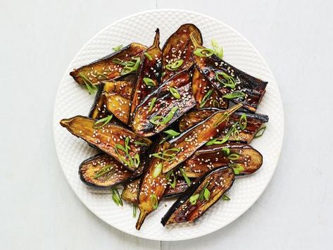 Gochujang Glazed Eggplant, Fairy Tail Eggplant Recipes, Eggplant Gochujang, Gochujang Eggplant, Cooking On Fire, Best Cucumber Salad, Glazed Eggplant, Salad Beans, Farmers Market Food