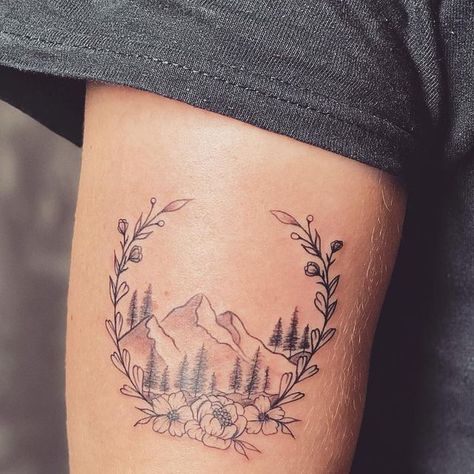 Rowena Narelle Welter on Instagram: "There ain’t no mountain high enough , to keep me from .... (for me its “ my goals to fulfill my dreams” 🙏🏻) Deze mooie fijne tattoo mogen zetten bij @manonheinsen 🥰   #mountaintattoodesign #finelinetattoo #minimalisticflowerstattoo #armtattoodesign" Half Sleeve Tattoos For Women Upper Arm Mountains, Mountain Laurel Tattoo Pennsylvania, Ian Munsick Tattoo, My Rainier Tattoo, Mountain Aesthetic Tattoo, Mountain Tattoo Women, Mountain Tattoo With Flowers, Feminine Mountain Tattoo, Small Mountain Tattoos For Women