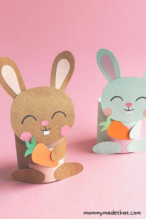 Easy Toilet Paper Roll Bunnies: A Cute Easter Bunny Craft! Bunny Rabbit Crafts, Easter Paper Crafts, Paper Bunny, Bunny Templates, Rabbit Crafts, Sharpie Crafts, Fun Easter Crafts, Toilet Paper Crafts, Easter Bunny Crafts