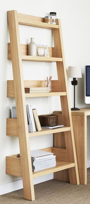 Beautiful DIY project about floor shelf. You need wood plan, glue and screws Table Woodworking, Epoxy Table, Wooden Ladder, Bookshelves Diy, Wood Work, Design Case, Diy Wood Projects, Diy Woodworking, Wood Design