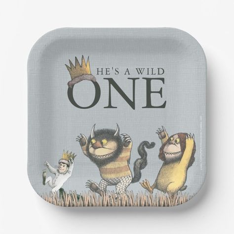 Where the Wild Things Are 1st Birthday Paper Plates  Zazzle Birthday Second, Kids Party Planning, Birthday Paper Plates, Wild One Birthday Party, 1st Birthday Party Themes, Birthday Themes For Boys, Sweet Paper, Birthday Paper, First Birthday Themes