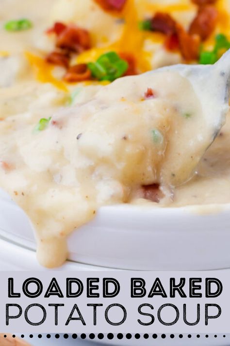 loaded baked potato soup Loaded Baked Potato Soup Easy, Potato Soup Cream Cheese, Easy Loaded Baked Potato Soup, Cheesy Baked Potato Soup, Cheesy Potato Soup Easy, Potato Soup Creamy, Easy Loaded Baked Potato, Baked Potato Soup Easy, Baked Potato Toppings