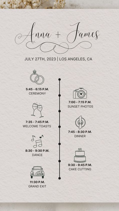 Editable Wedding ceremony Day Timeline Wedding ceremony Reception Schedule Information Wedding ceremony Program Reception Itinerary Signal Schedule Wedding ceremony Itinerary Icon Card - Etsy Canada Check more at https://howcandothis.com/weddingideas/editable-wedding-ceremony-day-timeline-wedding-ceremony-reception-schedule-information-wedding-ceremony-program-reception-itinerary-signal-schedule-wedding-ceremony-itinerary-icon-card-etsy-canada/ Invitation Timeline Wedding, Wedding Invitations With Schedule, Wedding Invitations With Timeline, Wedding Iterinary, 3 Day Wedding Itinerary, Diy Wedding Itinerary, Evening Wedding Timeline No Dinner, Wedding Day Timeline Card, All In One Invitations Wedding