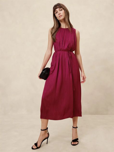 Women's Dresses | Banana Republic Factory Essential Dress, Pleated Midi Dress, Banana Republic Factory, Banana Republic Dress, Pleated Dress, Boat Neck, Women's Dresses, Modern Woman, Perfect Dress