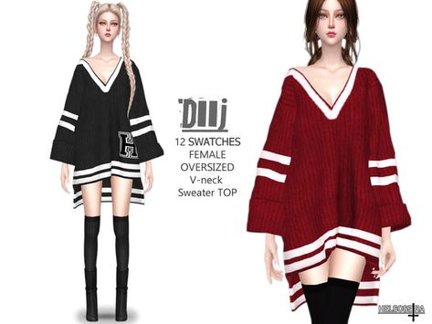 Sims 4 Oversized Sweater, Sims 4 Cc Clothes, Cc Packs, Sims 4 Anime, Cc Clothes, The Sims 4 Packs, Sims 4 Game Mods, Sims 4 Gameplay, Sims 4 Dresses