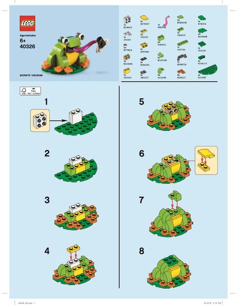 Lego Mini Builds, Lego Frog, Lego Aquarium, Lego Patterns, Lego Crafts, Lego Diy Crafts, Lego Basic, Easy Lego Creations, Lego Dragon