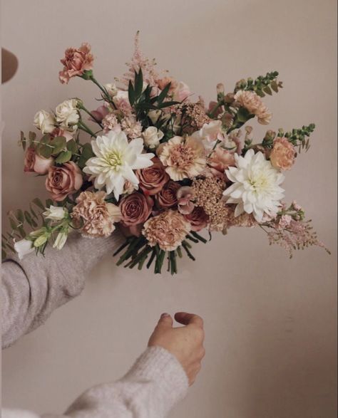 Garden Inspired Wedding Bouquet, Earth Tones Wedding Flowers, Whimsical Romance Wedding Theme, Rustic Bridesmaids Bouquets, Unstructured Bridal Bouquet, Moody Wildflower Bouquet, Earth Tone Bridal Bouquet, Muted Fall Wedding Flowers, Muted Wedding Flowers