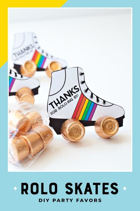 Roller Skating Party Favors, Skate Party Favors, Roller Skate Birthday Party, Teenager Party, Skate Birthday Party, 70s Party Theme, Roller Skate Birthday, 80s Birthday Parties, Skate Birthday