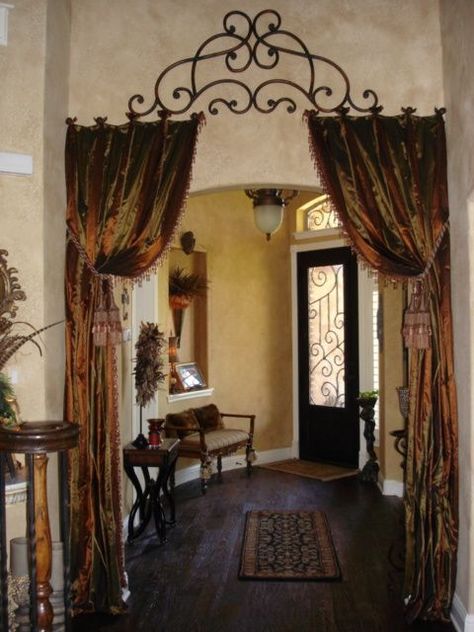 Tuscan Curtains, Hall Curtains, Minimalist Curtains, Drapery Ideas, Closet Curtains, Tuscan Decor, Tuscan Design, Mediterranean Home Decor, Shabby Chic Bathroom