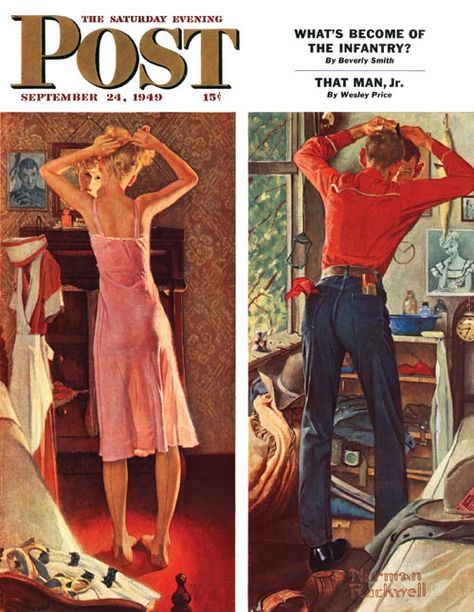 Norman Rockwell, "Before the Date" (1949) Norman Rockwell Poster, Norman Rockwell Prints, Saturday Evening Post Covers, Norman Rockwell Art, Rockwell Paintings, Norman Rockwell Paintings, Post Cover, Saturday Evening Post, Evening Post