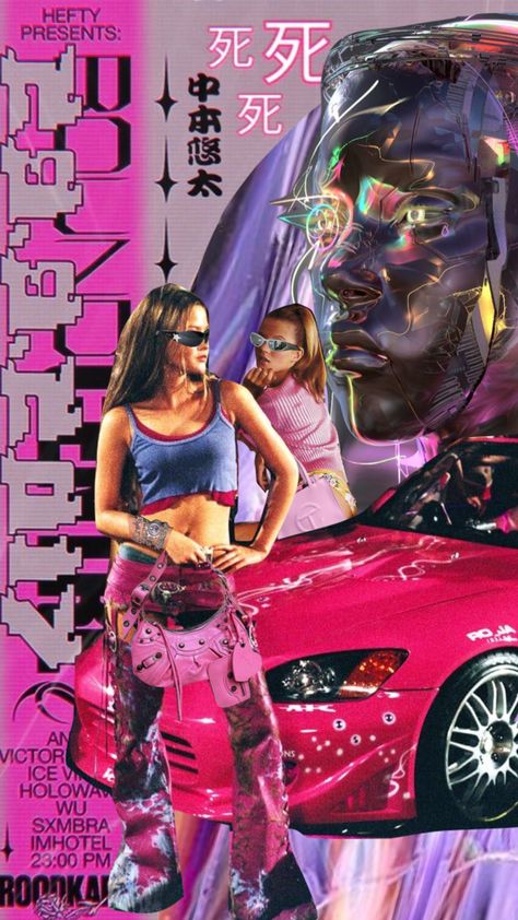 #y2k #devonaoki #pink #vroomvroom #slay Asian Hot Sauce, Devon Aoki, Vintage Poster Design, The Furious, Street Racing Cars, Honda S2000, Pink Car, Pretty Cars, Car Posters