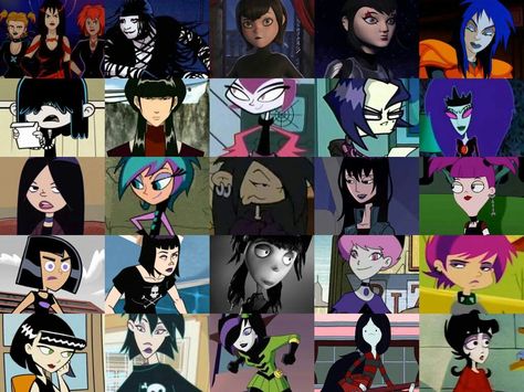 Goth Girls Goth Cartoon Characters, Goth Cartoon, Kida Disney, Old Cartoon Shows, Acid Art, Creepy Photos, Art Outfits, Goth Aesthetic, Old Cartoons