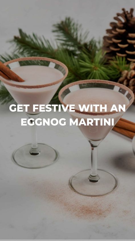 Indulge in the delicious flavors of the holiday season with this festive Eggnog Martini recipe! Made with smooth vanilla vodka and a touch of amaretto, this Christmas cocktail is sure to be a hit at your next gathering. Treat yourself to a taste of winter wonderland with each sip of this creamy and flavorful drink. Cheers to good times and happy holidays! Vanilla Vodka Christmas Drinks, Eggnog Drinks Alcohol, Eggnog Alcoholic Drinks, Snowflake Martini Recipe, Eggnog Martini Recipe, Snowflake Martini, Christmas Cocktails Vodka, Eggnog Martini, Eggnog Drinks