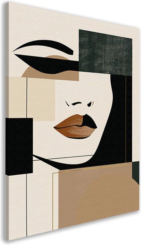 Creative watercolor illustration of a portrait in art deco Japandi style, perfect for beige wall decor and canvas art. Apstraktne Art, Cool Portraits Art, Women Abstract Art, Face Abstract Art, Canvas Painting For Home Decor, Abstract Painting Acrylic Modern, Africa Art Design, Creative Watercolor, Canvas Art Abstract