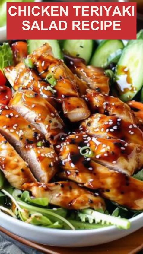 Enjoy a satisfying Chicken Teriyaki Salad, bursting with savory flavors and fresh ingredients. Try our delicious recipe today! Teriyaki Chicken Salad Recipe, Chicken Teriyaki Salad, Teriyaki Salad, Teriyaki Chicken Salad, Chicken Salad Dressing, Japanese Chicken, Recipes Salads, Asian Chicken Salads, Chicken Teriyaki Recipe