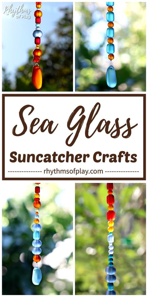 Beaded Suncatcher Diy How To Make, How To Make Glass Beads, Suncatchers Made Out Of Beads, Bead Suncatcher Diy, Bead Crafts For Adults, Beaded Suncatcher Diy, Seaglass Suncatcher, Crafts With Beads, Glass Beads Crafts