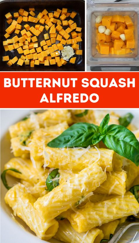 Hidden Butternut Squash Recipes, Veggie Alfredo Sauce, Butternut Squash Blw Recipes, Butternut Squash Alfredo Pasta, Yellow Squash Pasta Sauce, Hidden Veggie Alfredo Sauce, Hidden Squash Recipes, Pasta With Vegetable Sauce, Butternut Squash Alfredo Sauce