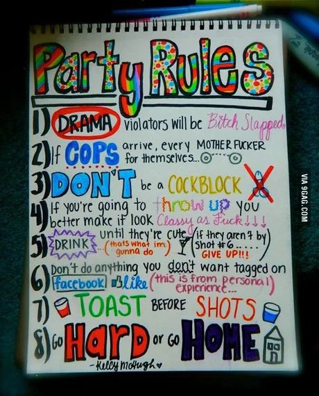 Party Rules - 9GAG White Trash Bash, White Trash Party, Senior Week, Trash Party, Party Rules, Drinking Games For Parties, Fun Drinking Games, Frat Parties, Night Food