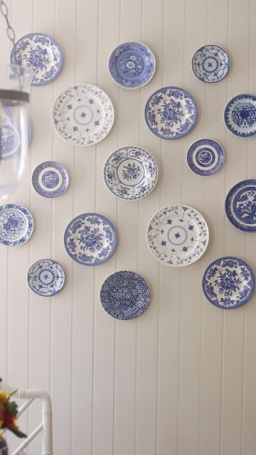 Using Plates As Wall Decor, 3 Plates On Wall, Blue And White Plate Wall Display, Spanish Plates On Wall, Wall Plate Display, Blue Plate Wall, Blue Plates On Wall, Hanging Plates On Wall, Antique Plates On Wall