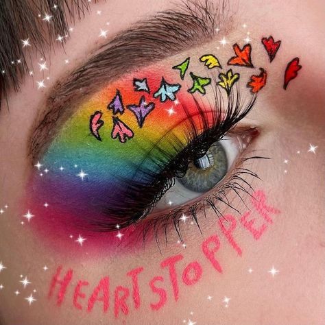 Heartstopper Makeup, Eye Shadow Ideas, Kush Mascara, Epic Ink Liner, Anastasia Beverly Hills Eyeshadow, Colour Eyeshadow, Heart And Brain, Alice Oseman, Cute Eye Makeup