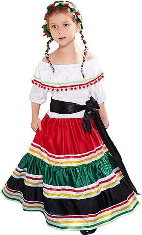 Amazon.com: Mexican Children Dress - International Shipping Eligible: Clothing, Shoes & Jewelry Mexican Skirts, Halloween Kids Costumes Girls, Traditional Mexican Dress, Halloween Party Dress, Fiesta Dress, Sleeve Ruffles, Long Sundress, Girls Long Dresses, Mexican Dress