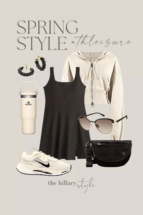 Dress With Jacket Outfit, Nike Spark, Tennis Dress Outfit, Water Bottle Black, Stanley Water Bottle, Style Athleisure, Athleisure Outfit, Beach Wardrobe, Athletic Dress