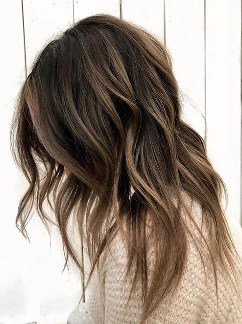 Balayage Hair Brunette Long, Reverse Balayage, Blonde Hair Colors, Bright Blonde Hair, Long Shag Haircut, Long Shag, Long Face Hairstyles, Balayage Hair Dark, Colors Shades