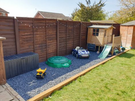 Backyard Inspo For Kids, Rock Box For Kids Outdoor, Small Backyard Play Area For Kids, Toddler Outside Play Area, Daycare Outdoor, Kid Playground, Backyard Play Spaces, Kid Friendly Backyard, Outside Fun