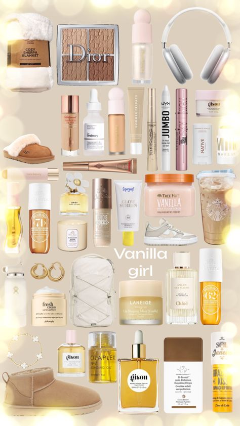 #Vanillagirl#cute#makeup#skincare Vanilla Girl Makeup Products, Vanilla Girl Makeup, Vanilla Makeup, Evening Eye Makeup, Day Makeup Looks, Makeup Images, Makeup List, Sephora Skin Care, Eye Makeup Pictures