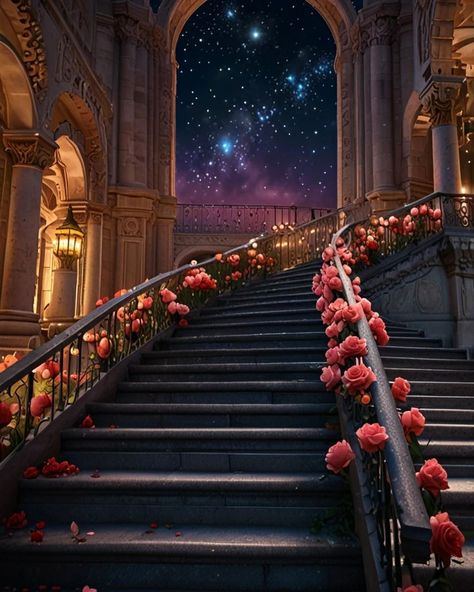 fantasy palace stairs #magical #fantasy #fairytale #magical #palace #beauty #beautiful #night Palace Stairs, Magical Palace, Fantasy Palace, Palace Aesthetic, Digital Invitations Wedding, Beautiful Night, Invitations Wedding, Manga Anime One Piece, July 31