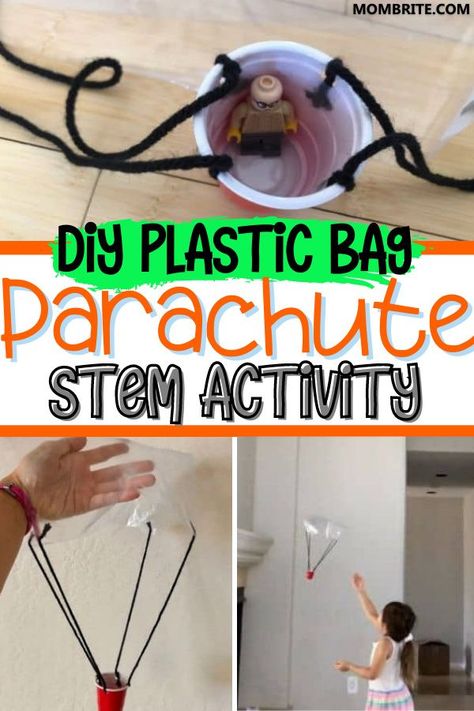 How To Make A Parachute, Flying Stem Activities, Things That Fly Activities, Diy Parachutes For Kids, Parachute Craft, Things That Fly, Fly Craft, Diy Rocket, Science Camp