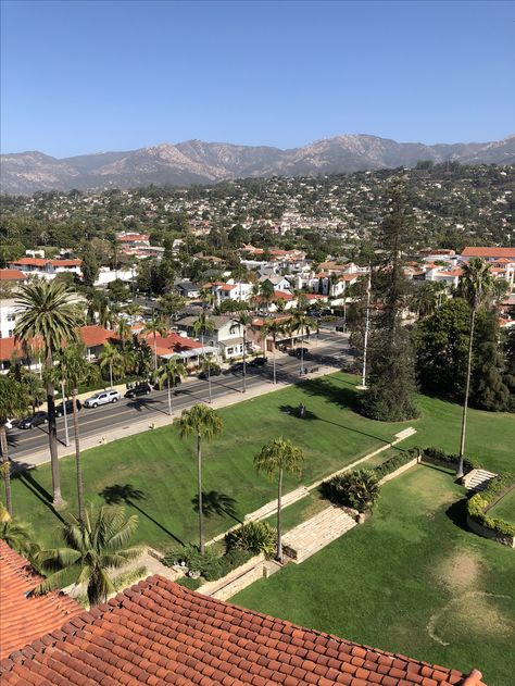 Santa Barbara Courthouse - view from the clocktower Santa Barbara Aesthetic, Santa Barbara City College, Uc Santa Barbara, Palm Springs House, California Aesthetic, Santa Barbara Courthouse, City College, Community College, Pacific Coast