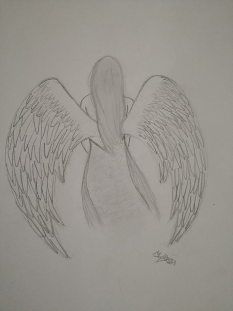 Angel Drawing Easy, Angel Sketch, Best Friend Pictures Tumblr, Pencil Sketch Images, Angel Drawing, Full Body Tattoo, Meaningful Drawings, Drawings Of Friends, Sketches Simple