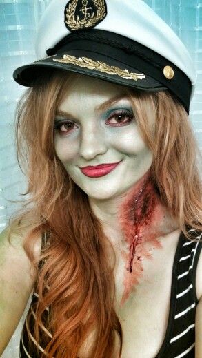 Retro Zombie Sailor Retro Zombie, Siren Costume, I Love Makeup, Costume Halloween, Halloween Ideas, Costume Ideas, Halloween Makeup, Zombie, Captain Hat