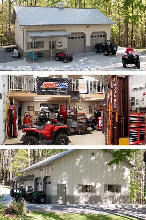 Garage Work Shop, Hobby Garage, Metal Shop Building, Pole Barn Garage, Plan Garage, Morton Building, Barn Shop, Pole Buildings, Barn Garage