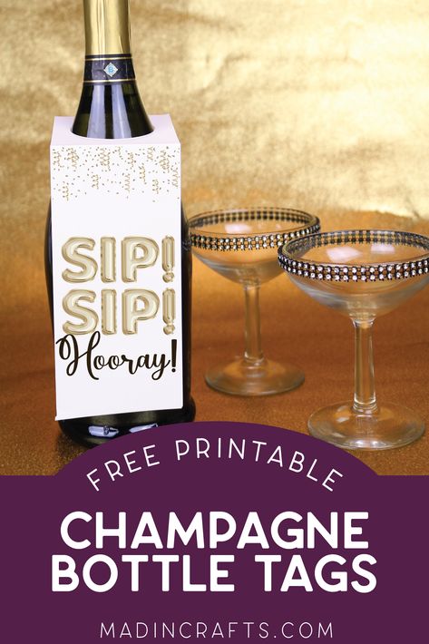 There are so many occasions that call for gifting a bottle of sparkling wine, but giving a plain bottle is a little boring. You can use my free printable champagne The post FREE PRINTABLE CHAMPAGNE BOTTLE TAGS appeared first on Mad in Crafts. Board And Brush, Bottle Tags, Bottle Of Wine, Sparkling Wine, Champagne Bottle, Craft Tutorials, Special Gift, Free Printable, Free Printables