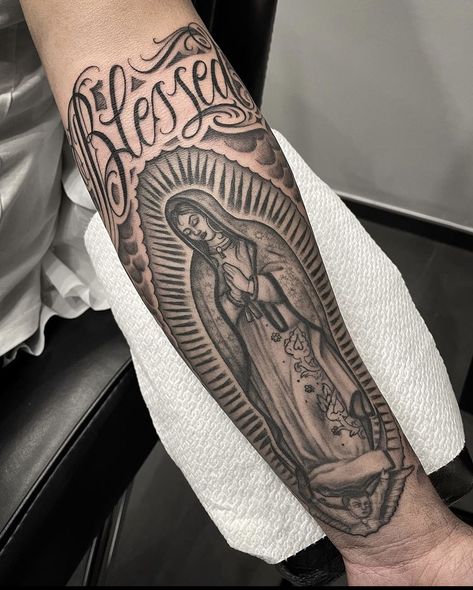 Guadalupe Leg Tattoo, Virgin Mary Sleeve Tattoos Men, Mexican Tattoo Ideas For Men Forearm, Our Lady Of Guadalupe Tattoo Design, Virgin Mary Shoulder Tattoo, Faith Forearm Tattoo Women, Tattoo Ideas Female Mexican, Virgen De Guadalupe Tattoo Ideas Forearm, Virgin Guadalupe Tattoo