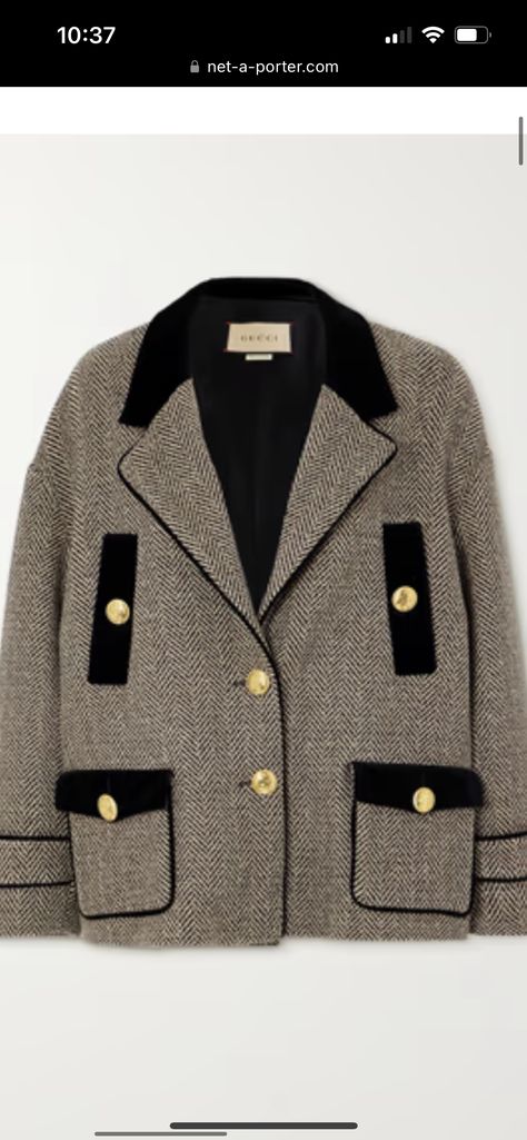 How To Have Style, Gucci Coat, Gucci Outfits, Single Breasted Coat, Tweed Fabric, Wool Blend Coat, Short Coat, Cotton Velvet, New Classic