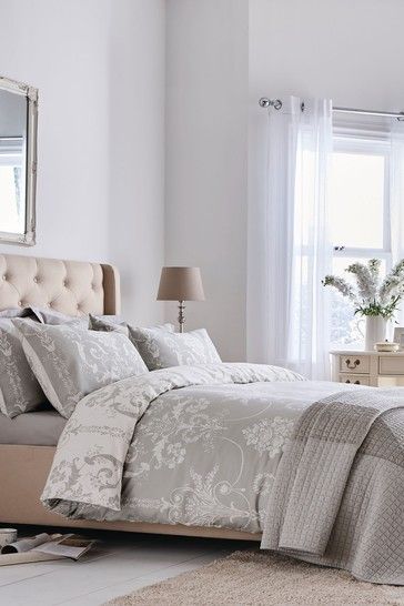 Dove Grey Laura Ashley Josette Duvet Cover and Pillowcase Set Laura Ashley Bedding, Grey Duvet, Super King Duvet Covers, Gray Duvet Cover, King Duvet Cover Sets, Double Duvet Covers, Double Duvet, Cotton Bedding Sets, Duck Egg Blue