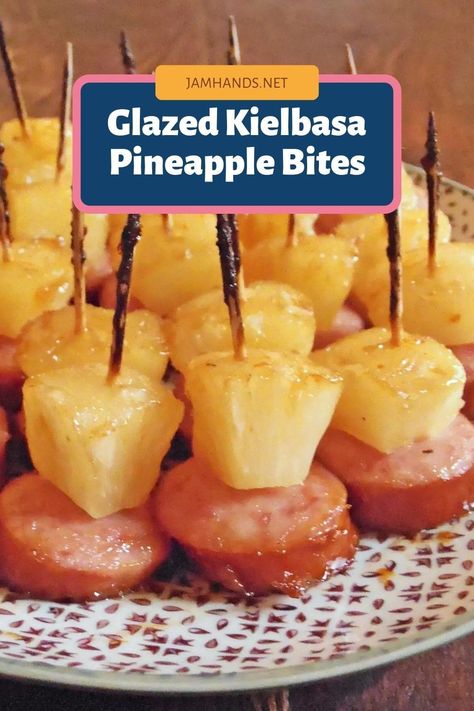 Kielbasa With Pineapple And Chili Sauce, Keilbasa Recipes With Pineapple, Ham And Pineapple Appetizers, Pineapple Kielbasa Appetizers, Kabobs For A Crowd, Kielbasa Pineapple Appetizer, Kielbasa And Pineapple Appetizer, Glazed Kielbasa Pineapple Bites, Kielbasa And Pineapple